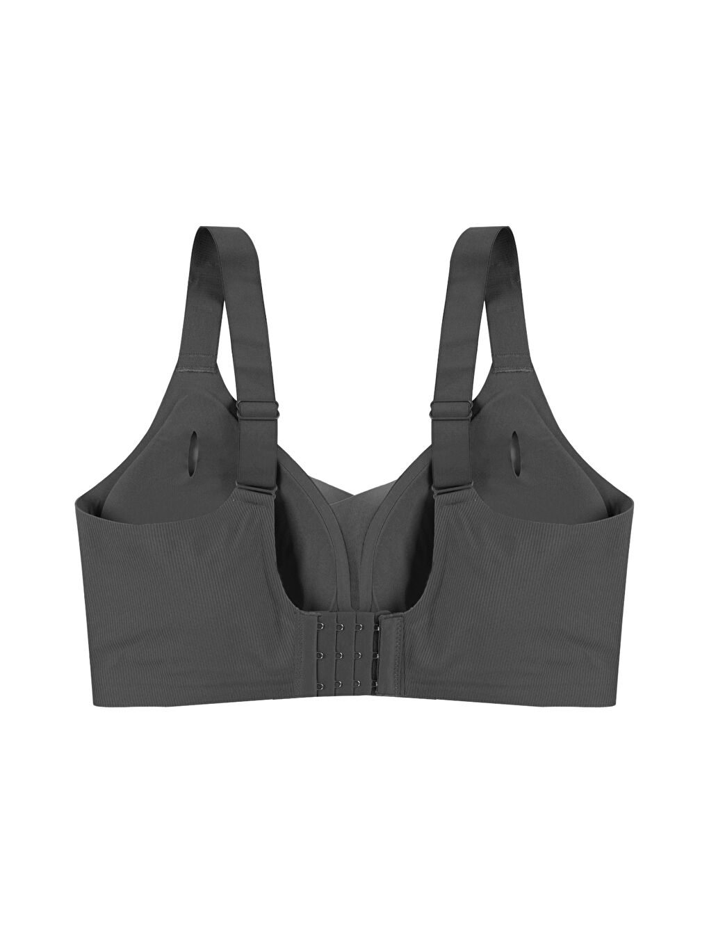 Siyah Kadın Büyük Beden (Battal) Fitilli Dikişsiz Tül Detaylı Lazer Sütyen-1