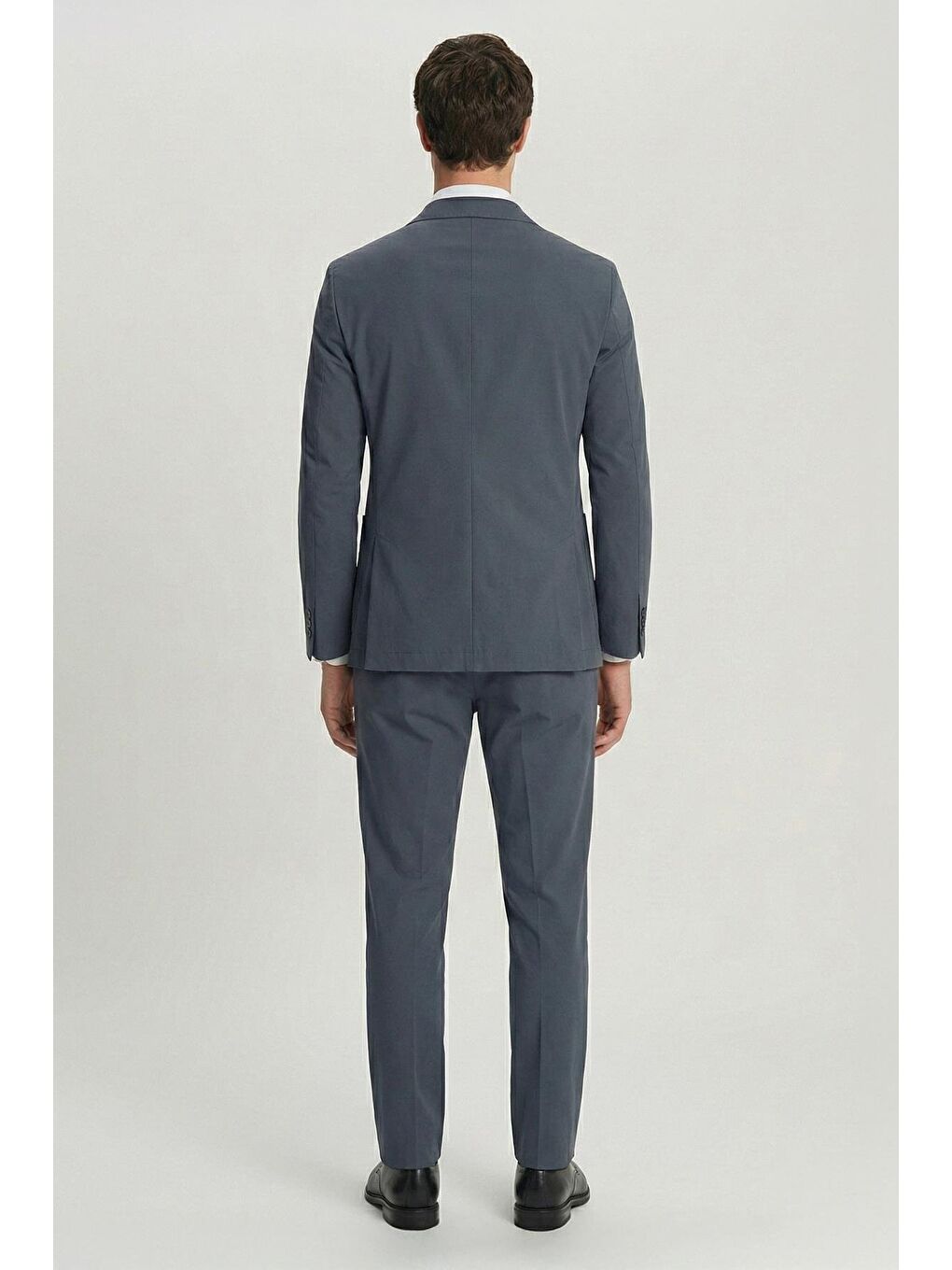 Erkek Antrasit Regular Fit Mono Yaka 6 Drop Pamuk Karışımlı Astarsız Takım Elbise-2