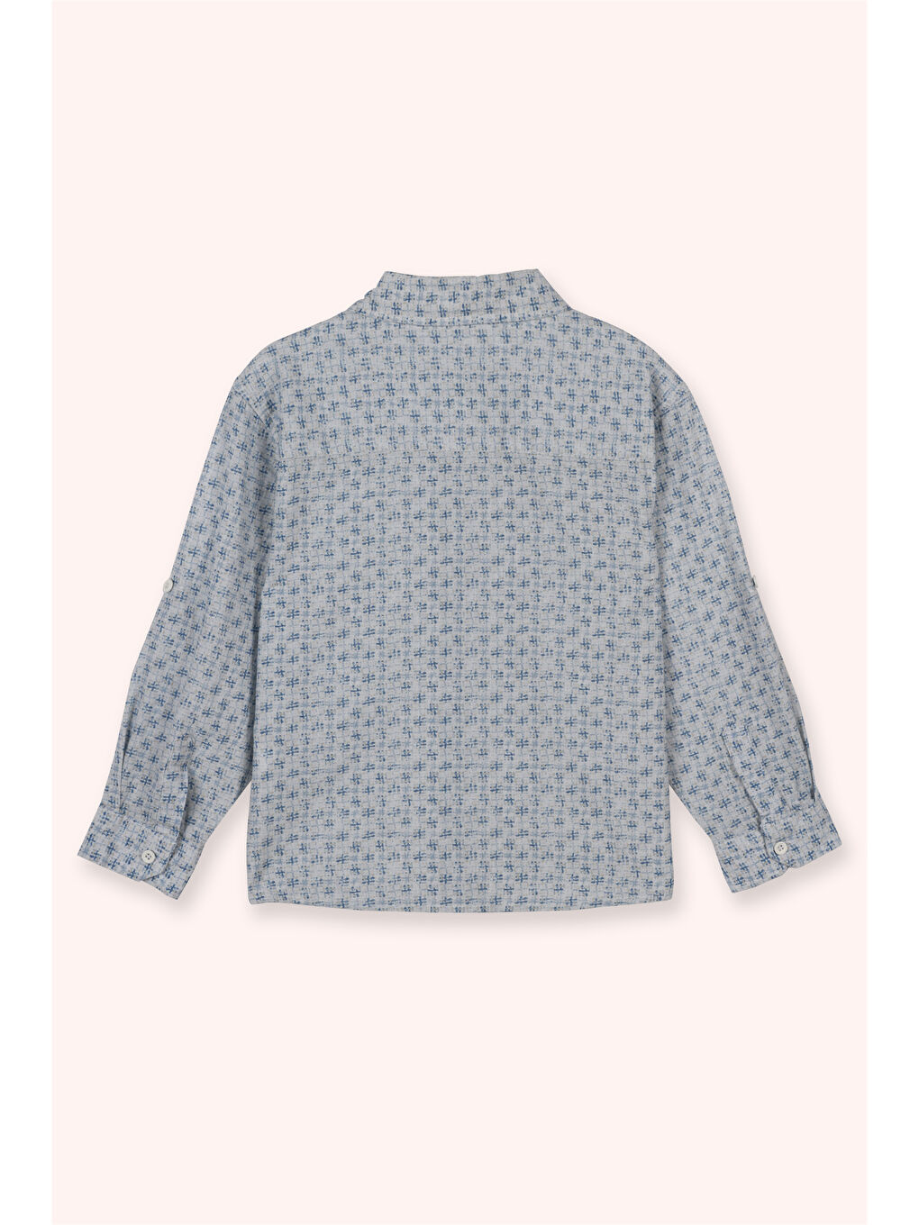 Erkek Çocuk Desenli Uzun Kollu Gömlek Mavi-1