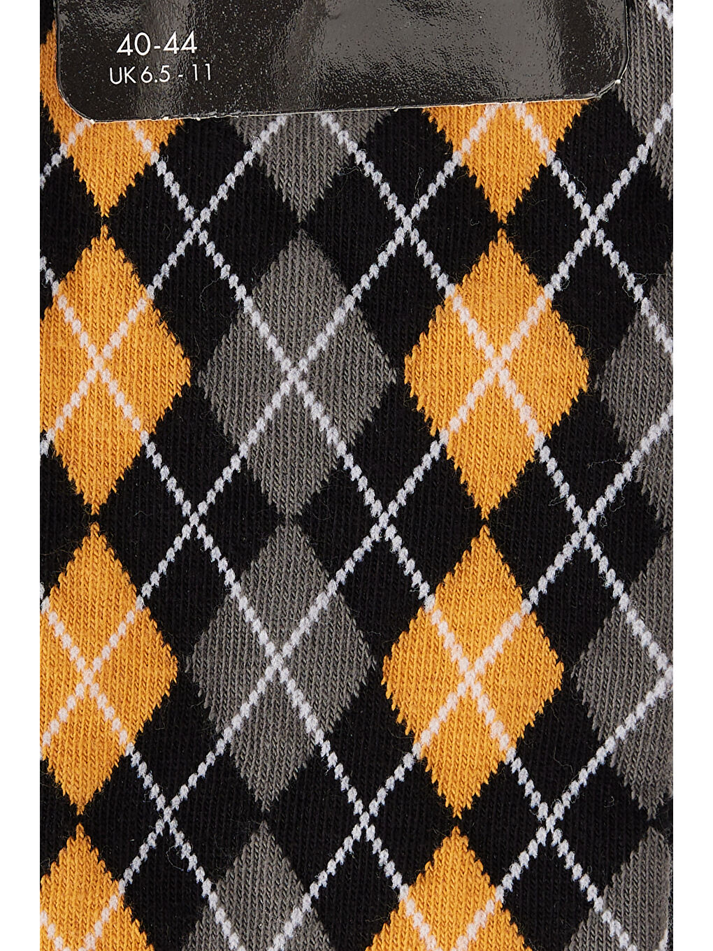 Erkek Siyah-Hardal Pamuklu Desenli Tekli Esnek Soket Çorap-1