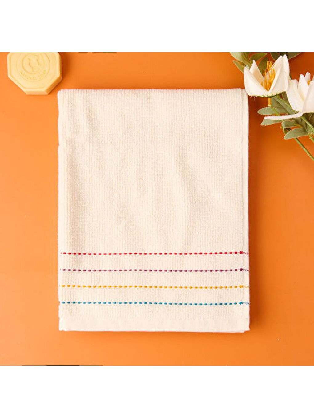 Soft Bead Yüz Havlusu - Bej - 50x90 cm