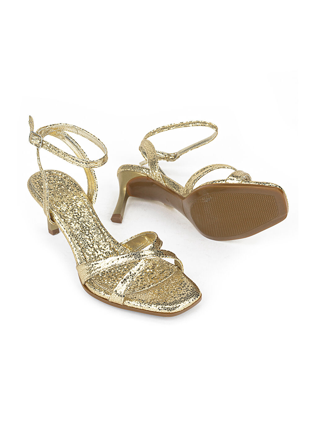 Sarı Kadın Topuklu Ayakkabı 161996Z616 Altın-3