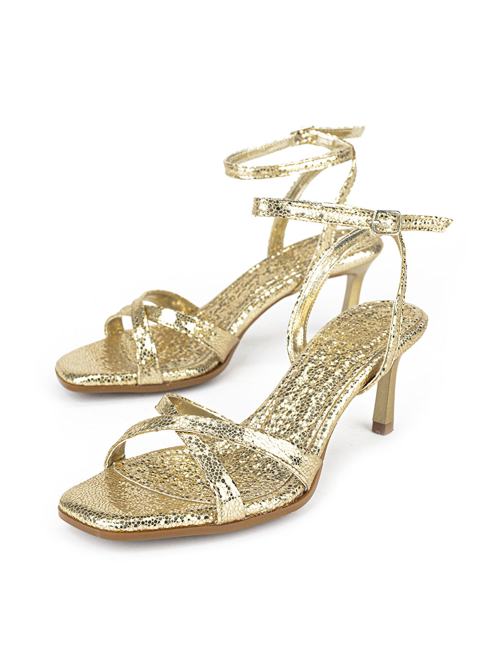 Sarı Kadın Topuklu Ayakkabı 161996Z616 Altın-4