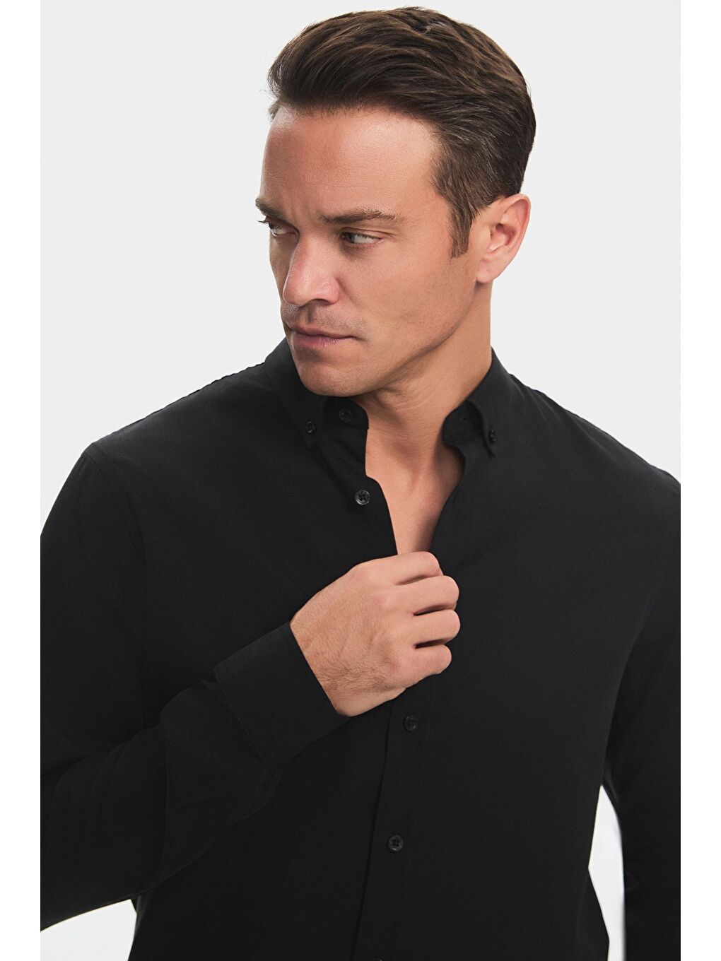 Siyah Exclusive Erkek Oversize Gömlek-2