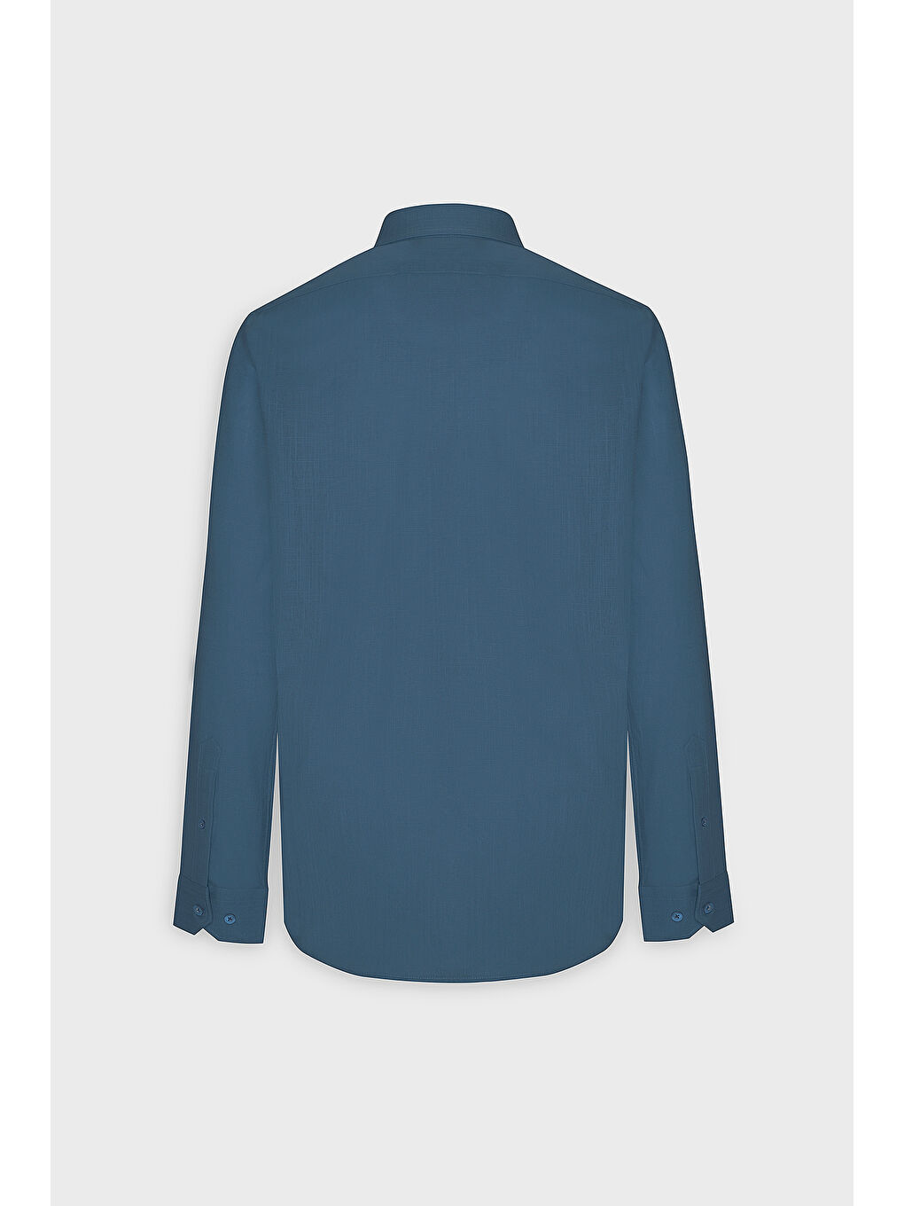 Erkek Koyu Petrol %100 Pamuk Oxford Slim Fit Dar Kesim Düğmeli Yaka Flamlı Gömlek-10