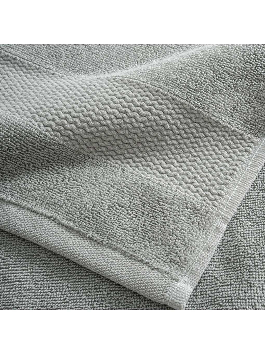 Lara Yüz Havlusu %100 Pamuk Bordürlü Yeşil 50x90 Cm-1