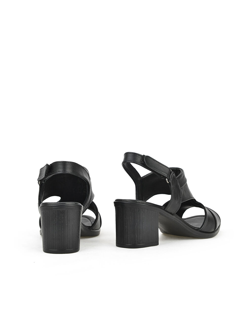 Kadın Hakiki Deri Topuklu Sandalet 1511020Z2211 Siyah-2