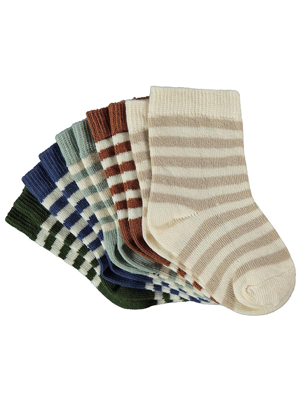 Beyaz Baby Çemberli 5'li 6-18 Ay Bebek Erkek Çorap Set - Standart-6