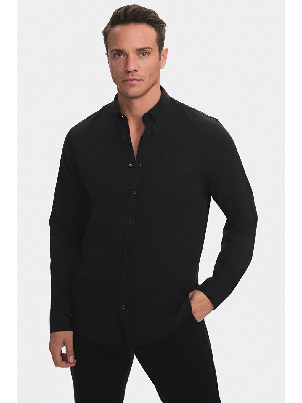 Siyah Exclusive Erkek Oversize Gömlek-3