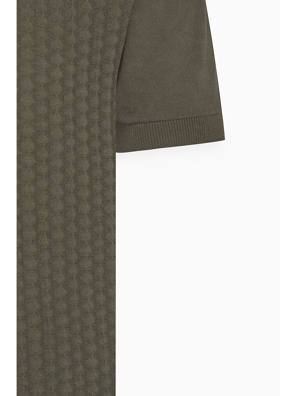 Erkek Haki Standart Fit Normal Kesim %100 Pamuk Jakarlı Polo Yaka Triko Tişört-6