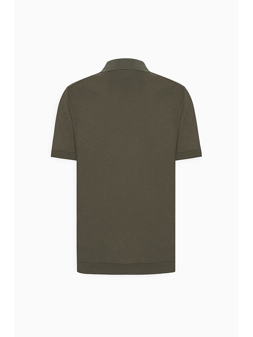 Erkek Haki Standart Fit Normal Kesim %100 Pamuk Jakarlı Polo Yaka Triko Tişört-7