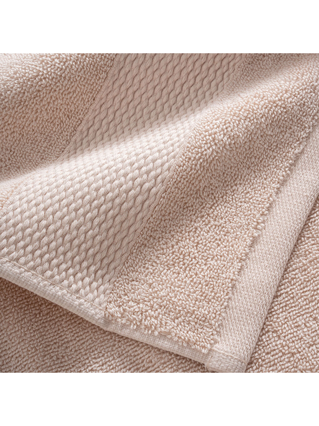 Pembe Lara Yüz Havlusu %100 Pamuk Bordürlü Açık Somon 50x90 Cm-1