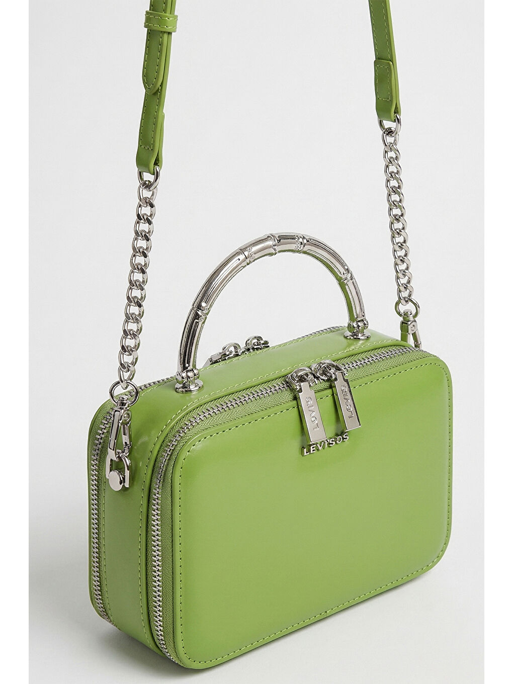 Premium Çift Göz ve Fermuar Detay Küçük Boy Çanta 930424 Fıstık Yeşil-1