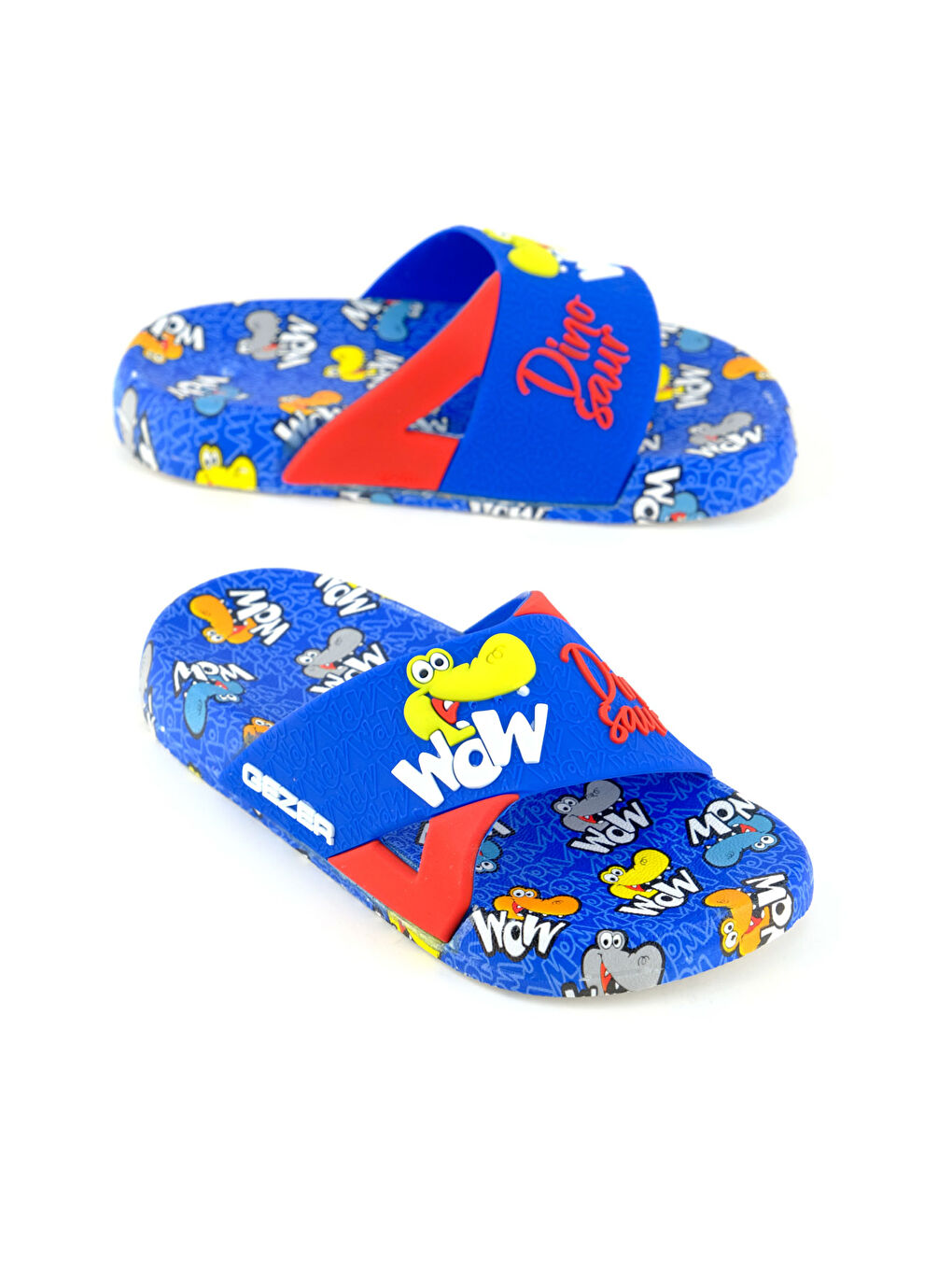 Mavi Kız Çocuk Yazlık Rahat Taban Dino Ev Bahçe Banyo Havuz Plaj Günlük Terlik