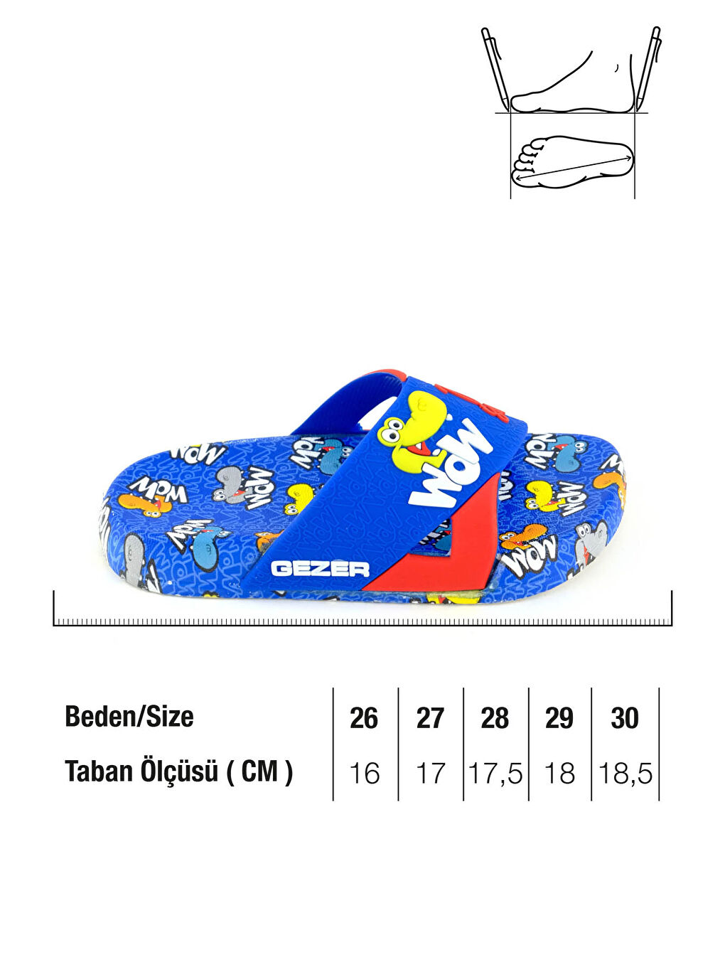 Mavi Kız Çocuk Yazlık Rahat Taban Dino Ev Bahçe Banyo Havuz Plaj Günlük Terlik-1