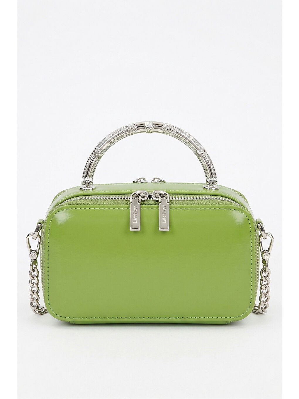 Premium Çift Göz ve Fermuar Detay Küçük Boy Çanta 930424 Fıstık Yeşil-2