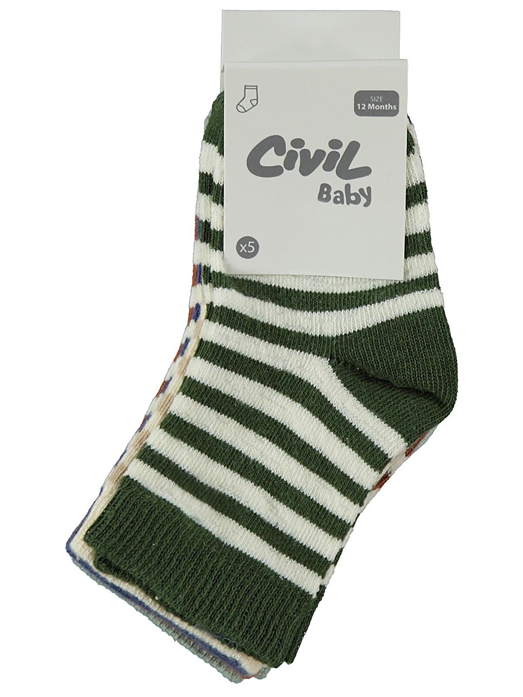 Beyaz Baby Çemberli 5'li 6-18 Ay Bebek Erkek Çorap Set - Standart-7