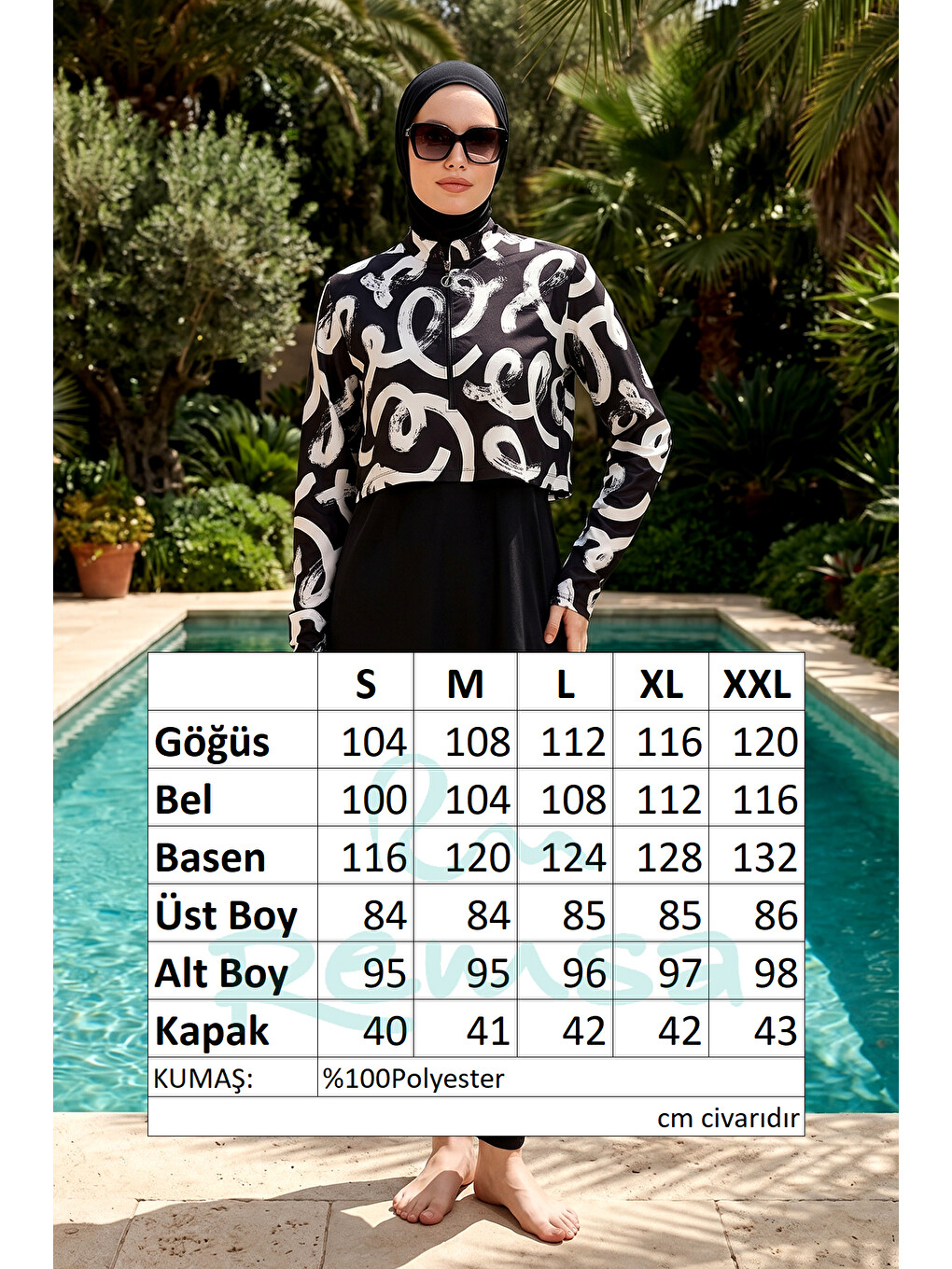 Paraşüt Tam Kapalı Tesettür Mayo 6295 Siyah02-4