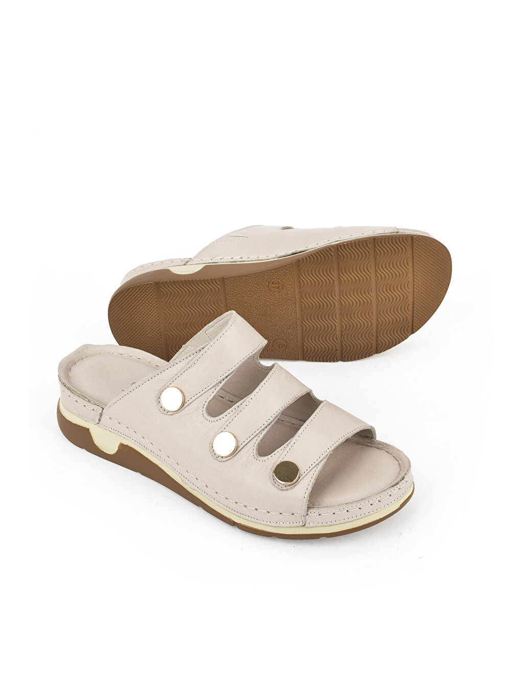 Kadın Hakiki Deri Terlik 1511008Z15 Gri-3