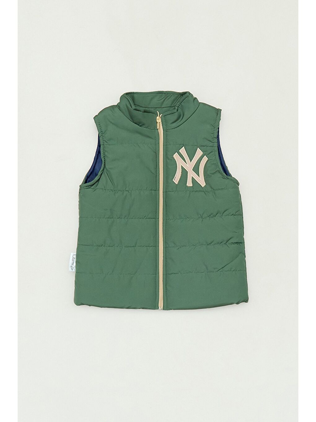 Haki %100 Pamuk Ny Nakışlı Yelekli 3 Lü Erkek Çocuk Takım-3