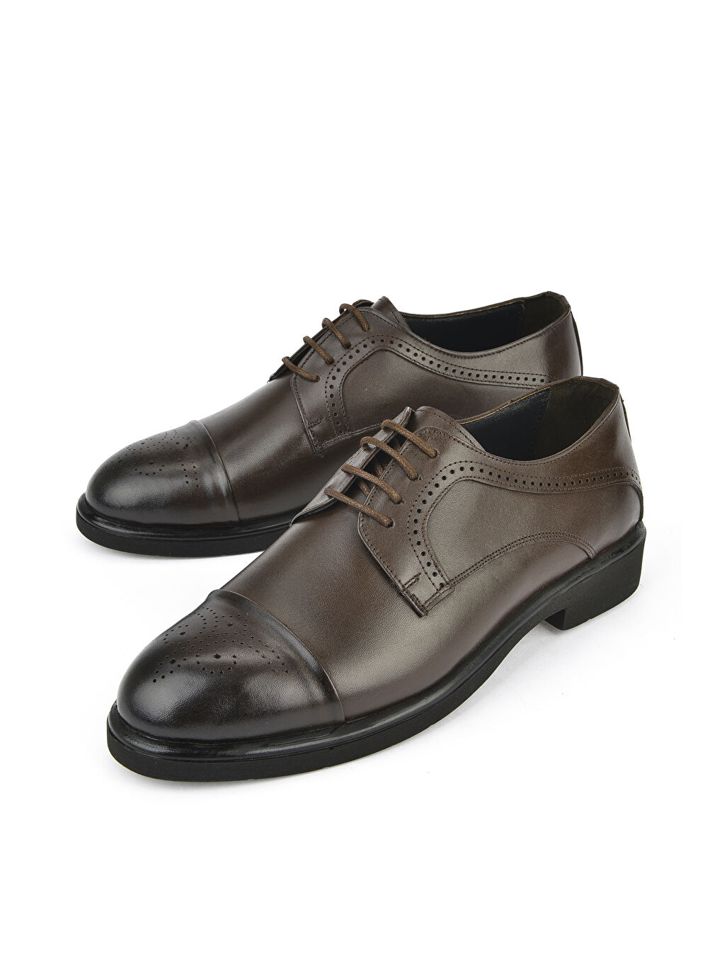 Kahverengi Erkek Hakiki Deri Klasik Ayakkabı 15148Z837 Kahve-4