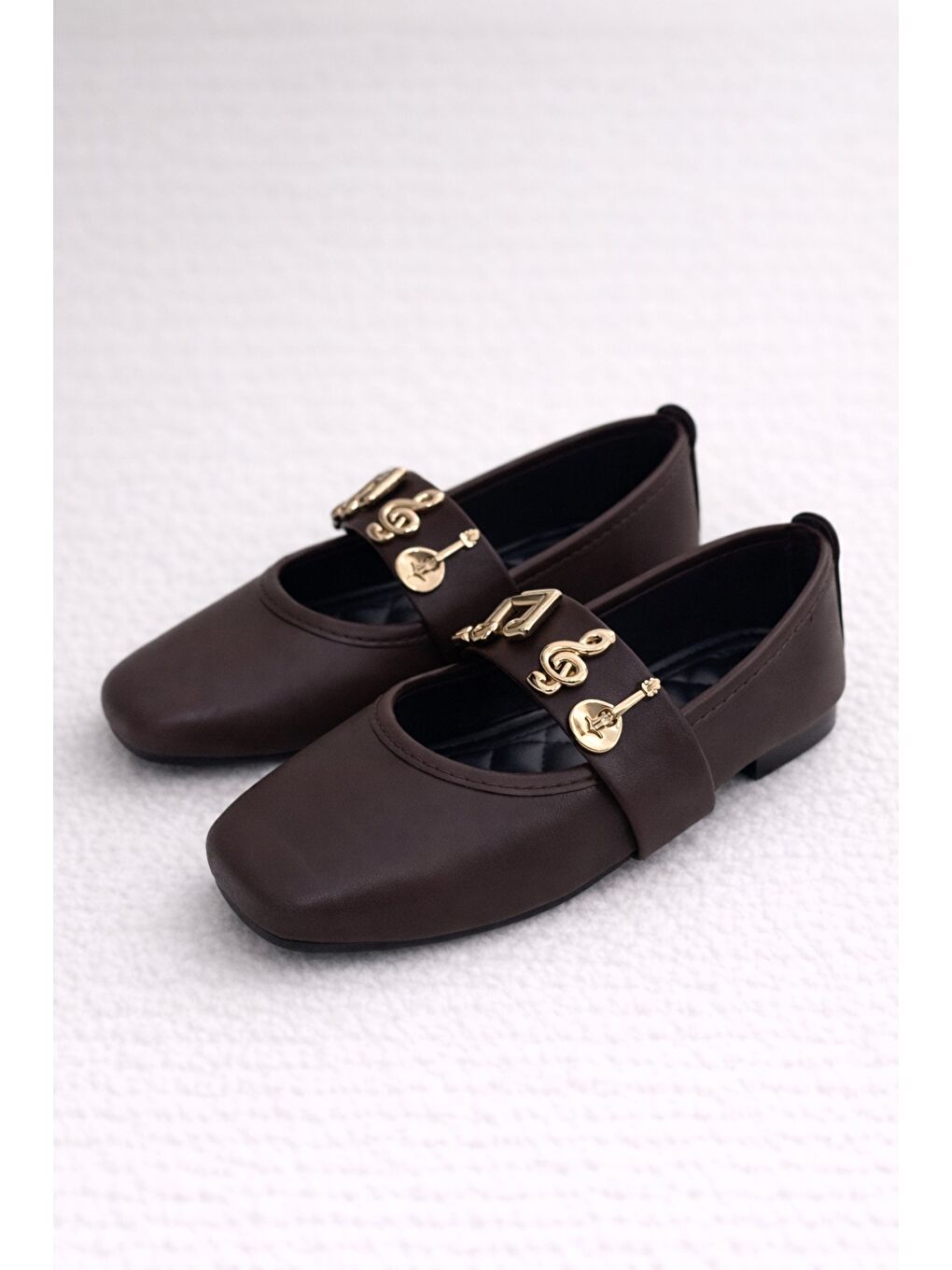 Kahverengi MELODY Kemerli Babet Günlük Kadın Ayakkabı Ev Babeti