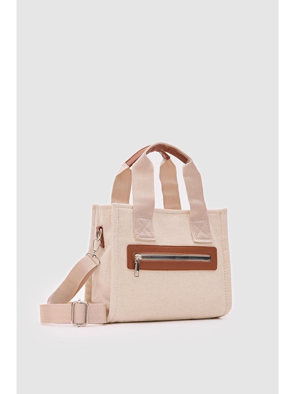 Kahverengi Jade Garnili Kanvas Çapraz Çanta Taba-1