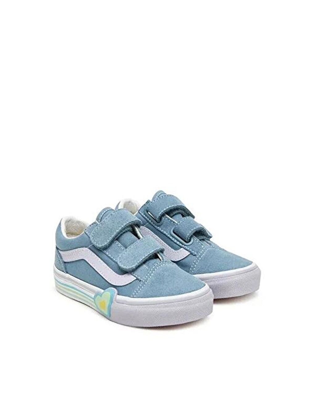 Old Skool V Heart Çocuk Mavi Sneaker-1
