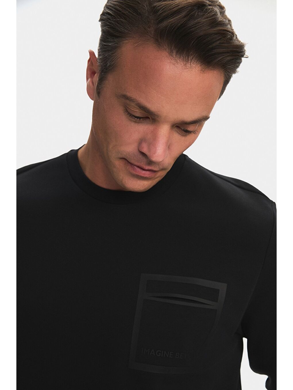 Siyah Erkek Regular Fit Sweatshirt-3