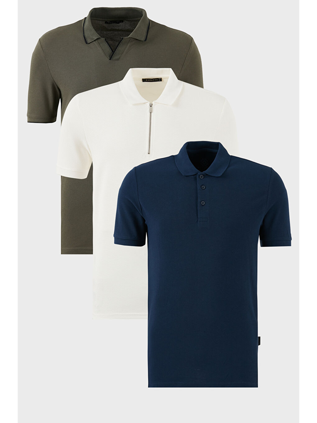 Yeşil Pamuklu Regular Fit 3'lü Paket Polo Yaka Tişört 59029641527S3