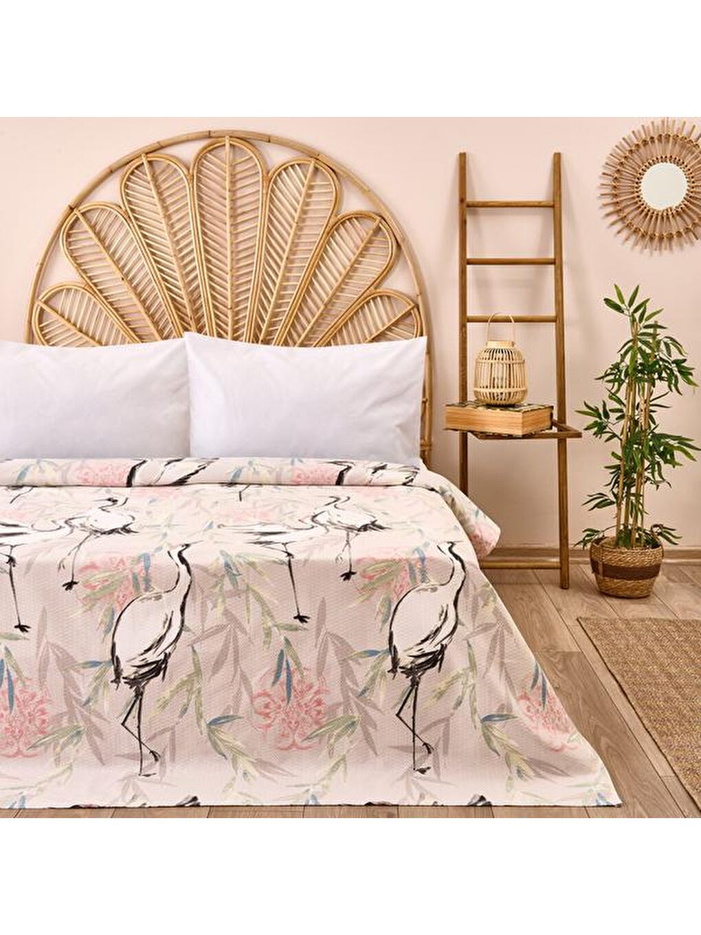 Soft Acer Çift Kişilik Pike - Antrasit / Pembe - 200x220 cm