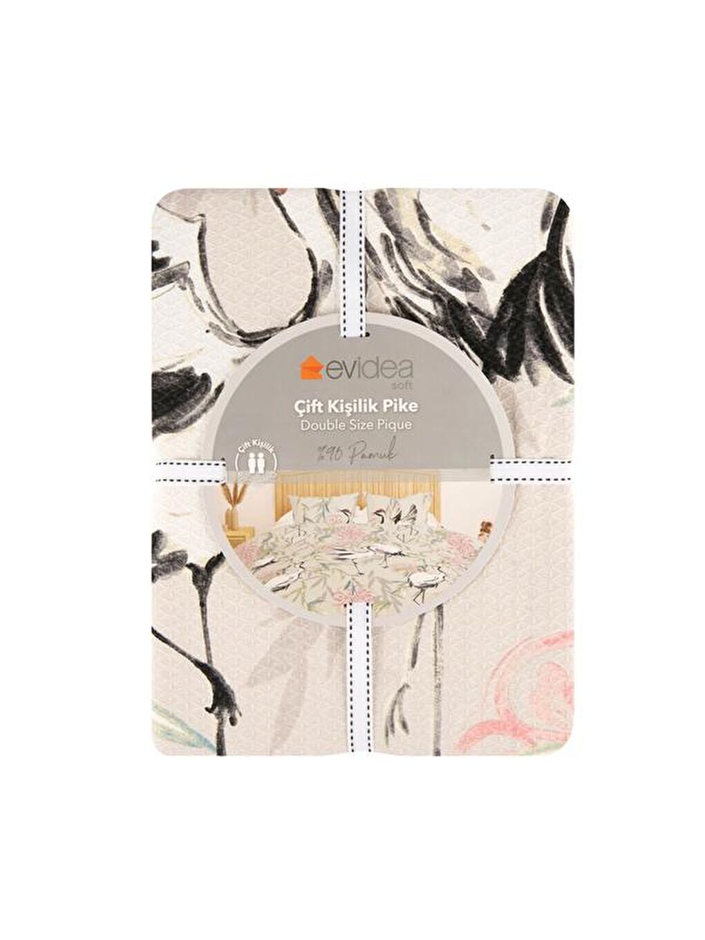 Soft Acer Çift Kişilik Pike - Antrasit / Pembe - 200x220 cm-1