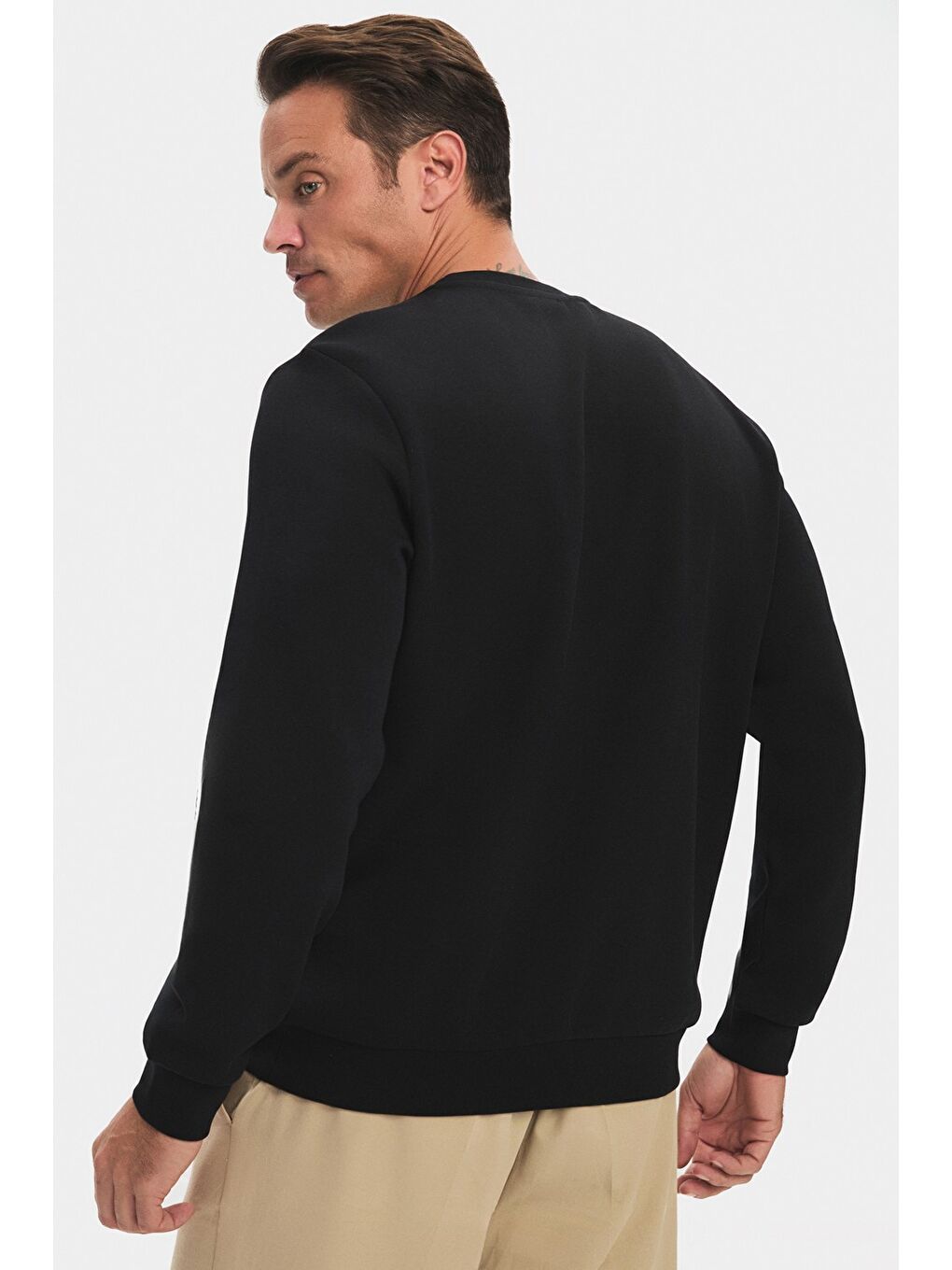 Siyah Erkek Regular Fit Sweatshirt-4