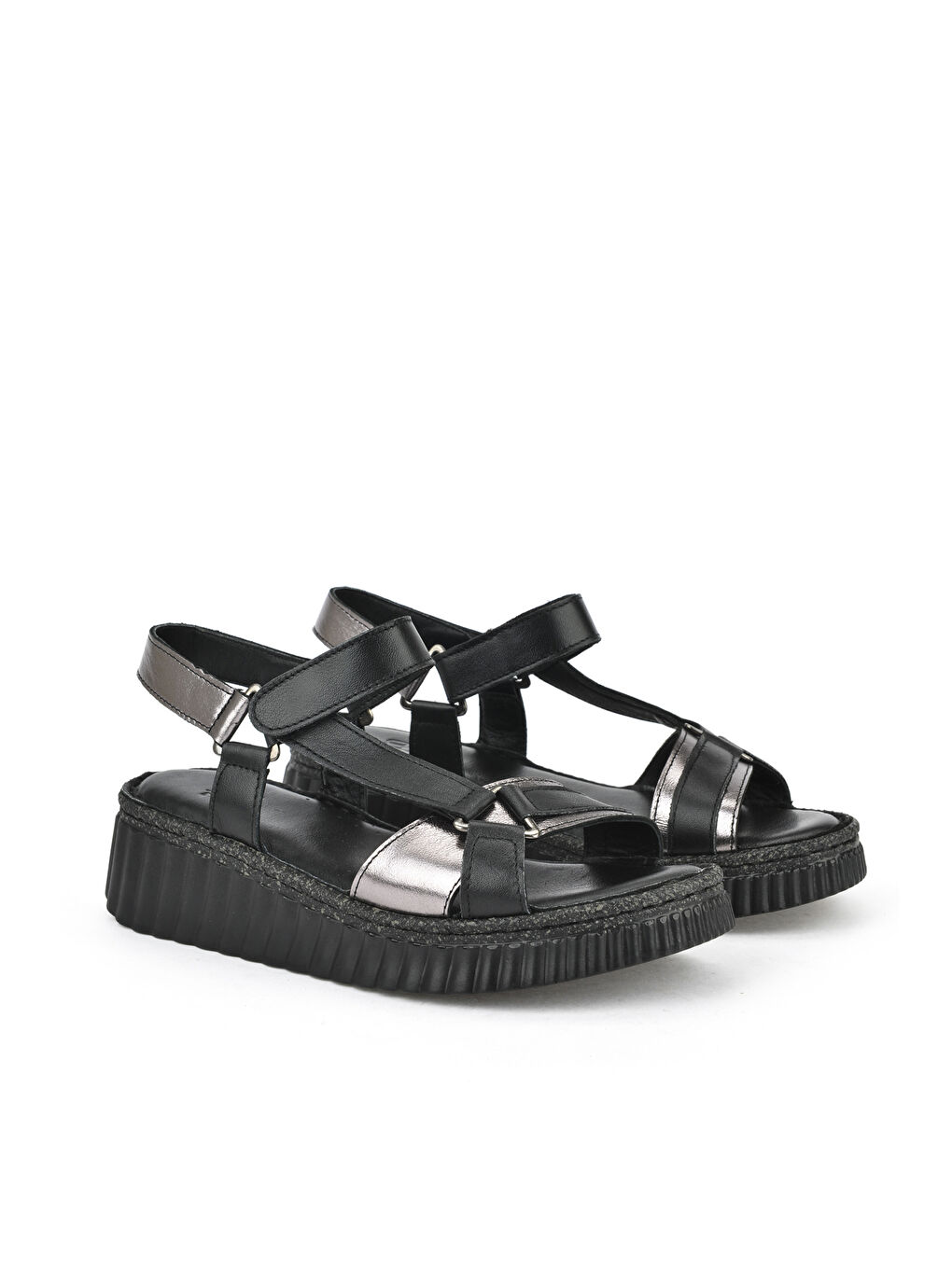 Kadın Hakiki Deri Sandalet 1511008Z413 Siyah-1