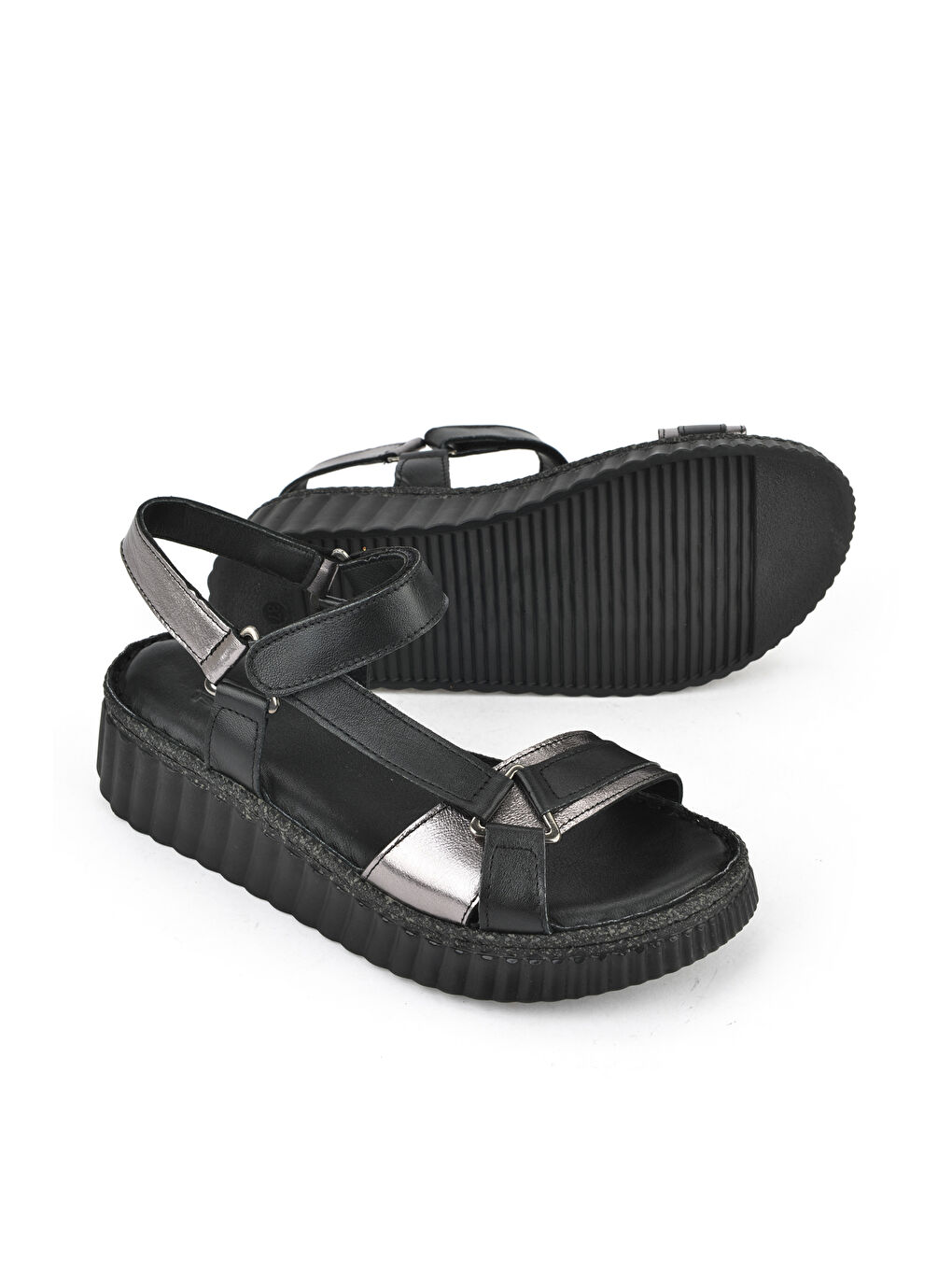 Kadın Hakiki Deri Sandalet 1511008Z413 Siyah-3