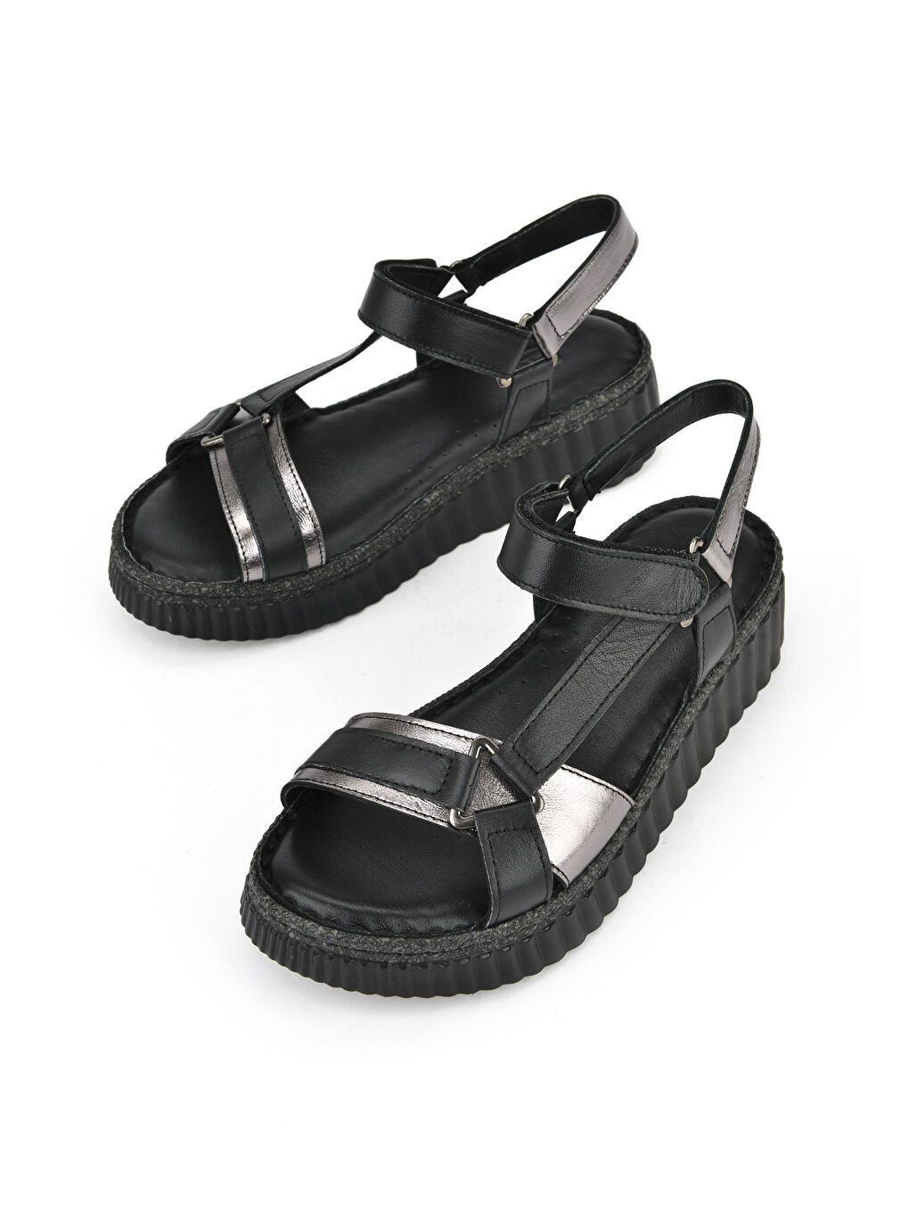 Kadın Hakiki Deri Sandalet 1511008Z413 Siyah-4