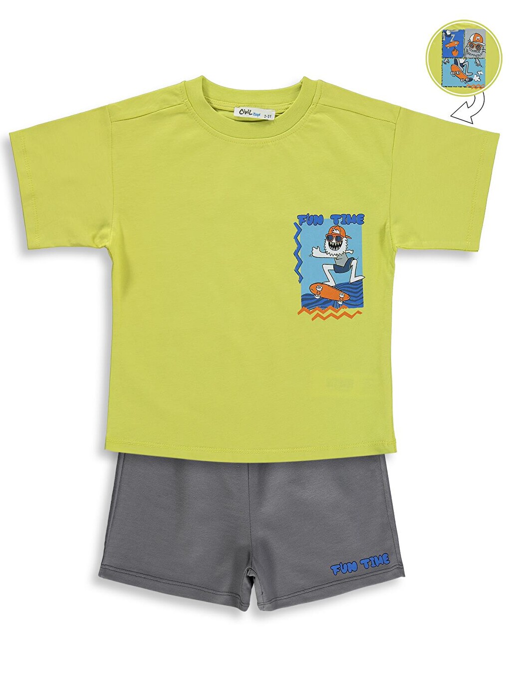 Boys Fun Time 2-5 Yaş Takım - Sarı