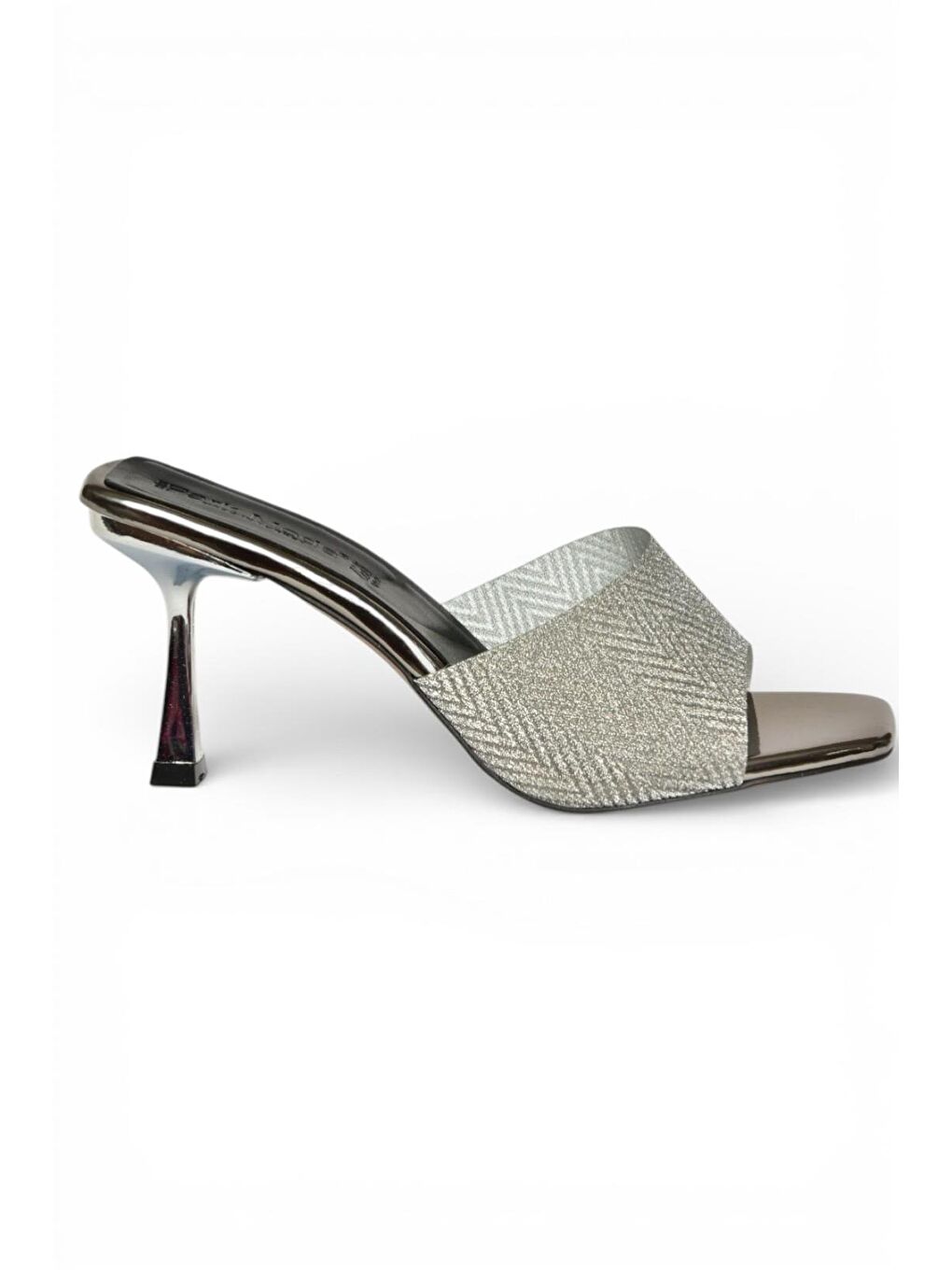 Antrasit Platin Kadın Topuklu Terlik Y820179134-5