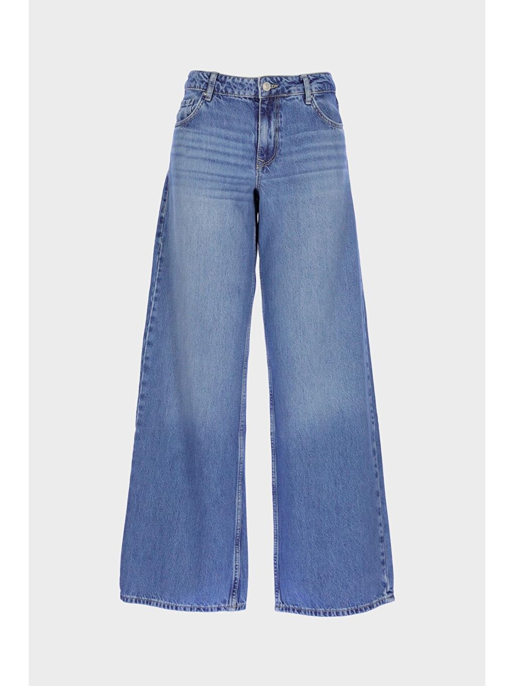 Cross Jeans Weslie Açık Mavi Yüksek Bel Patı Fermuarlı Wideleg Jean Pantolon C 4530-109