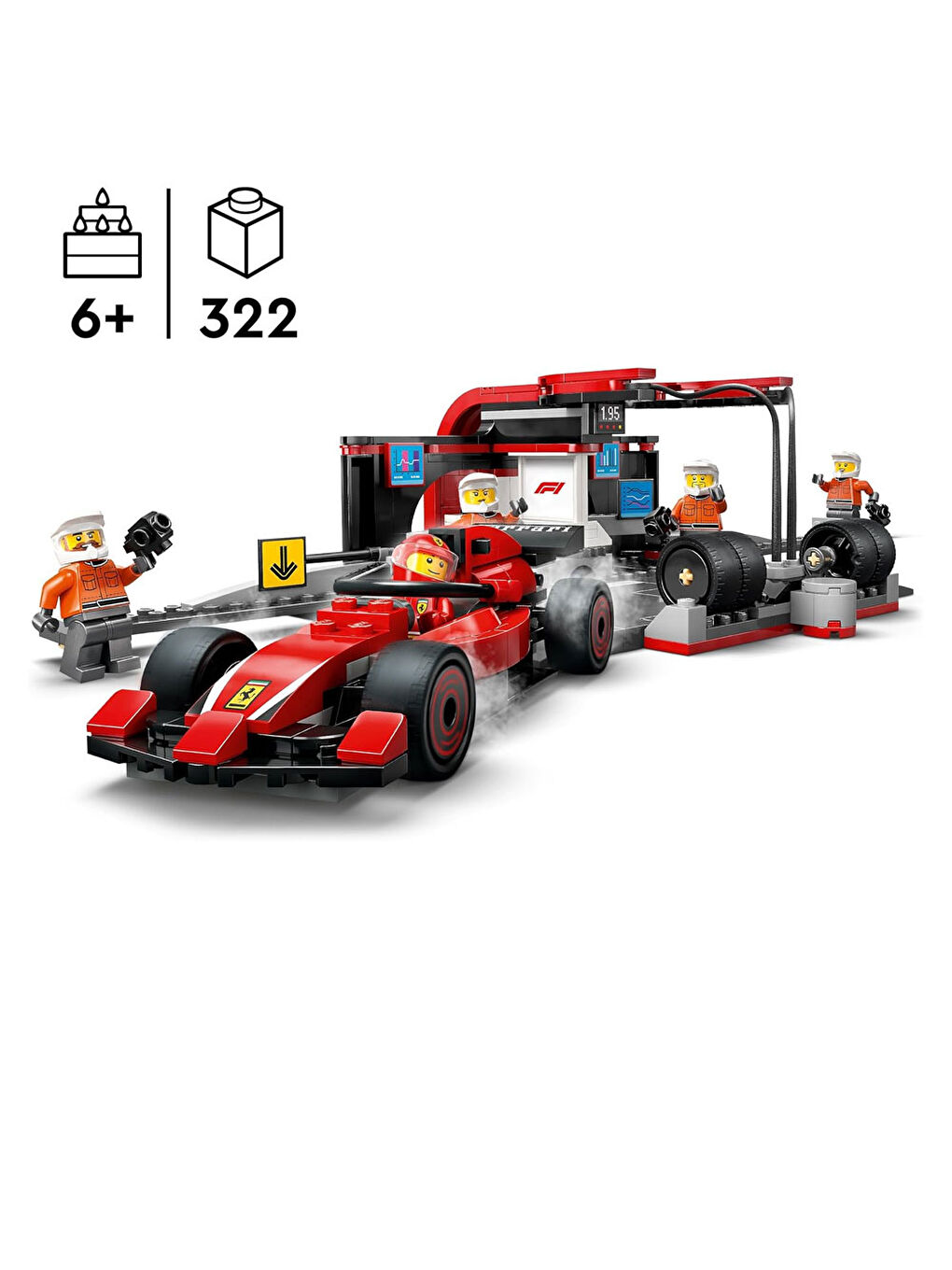 City Ferrari Arabalı F1 Pit Stop ve Pit Ekibi 60443-1