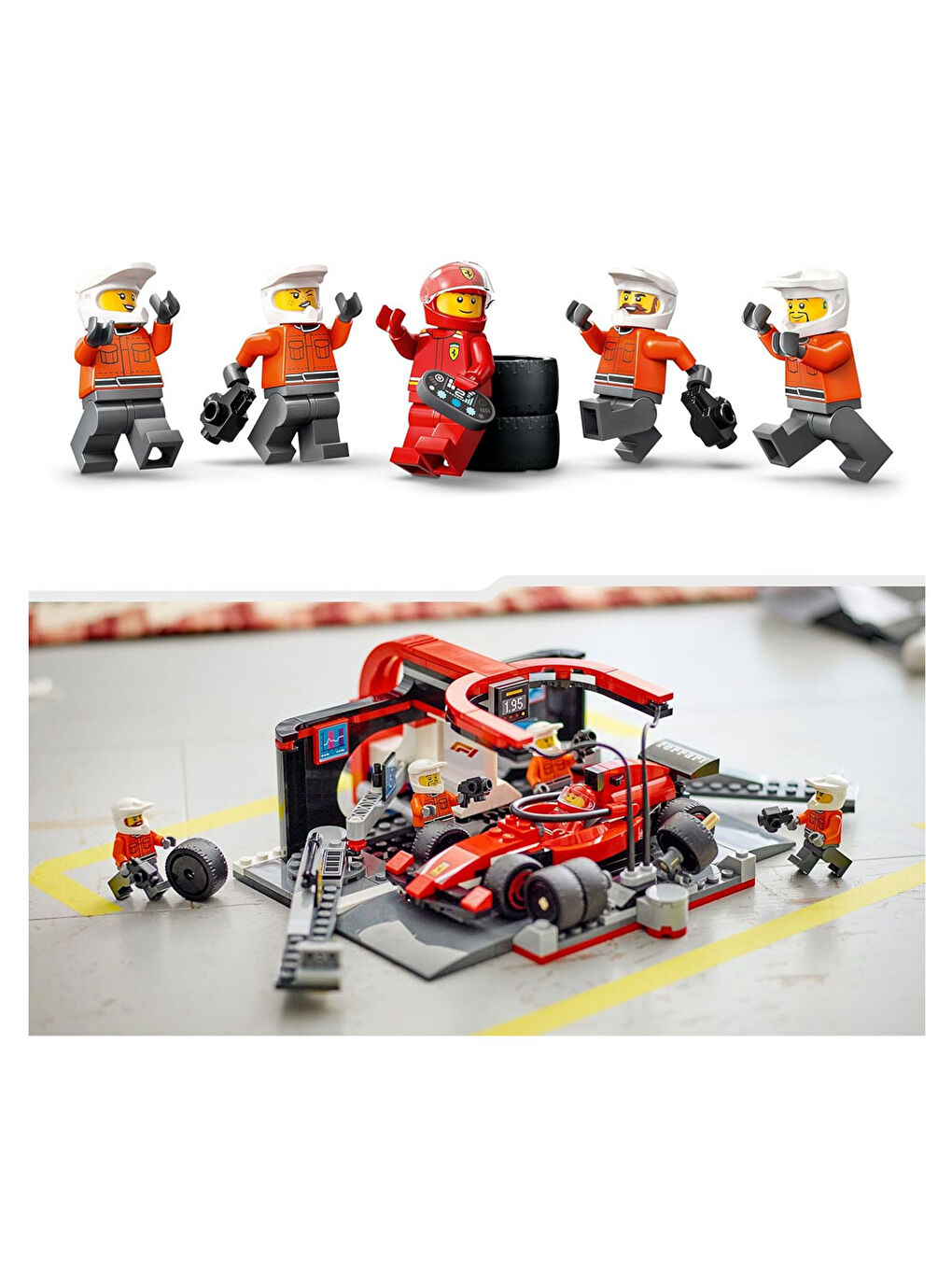 City Ferrari Arabalı F1 Pit Stop ve Pit Ekibi 60443-3