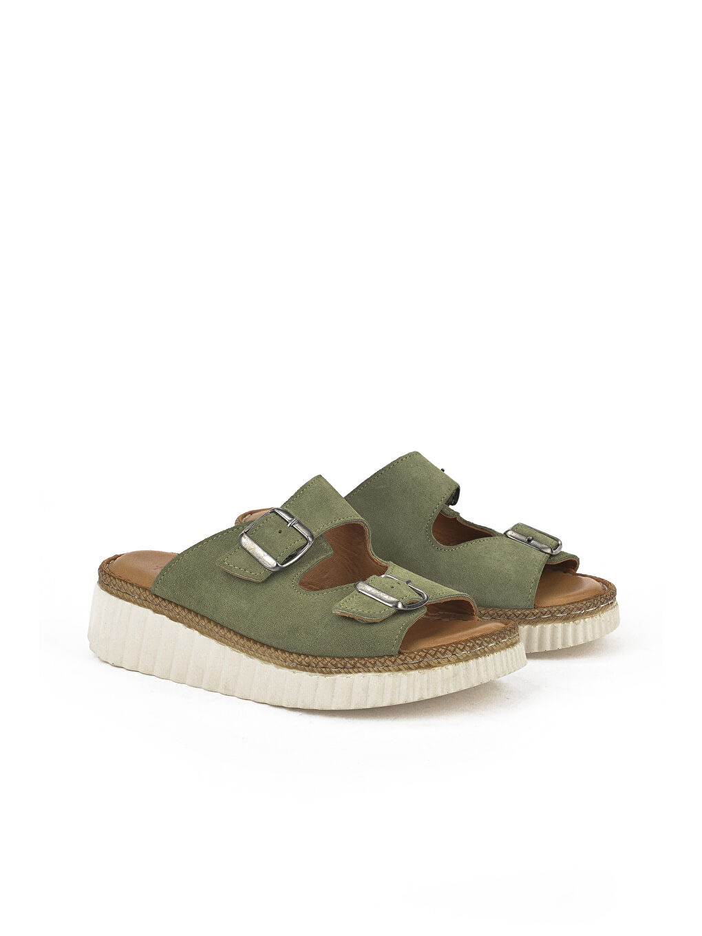 Kadın Hakiki Deri Terlik 1511008Z1882 Yeşil-1