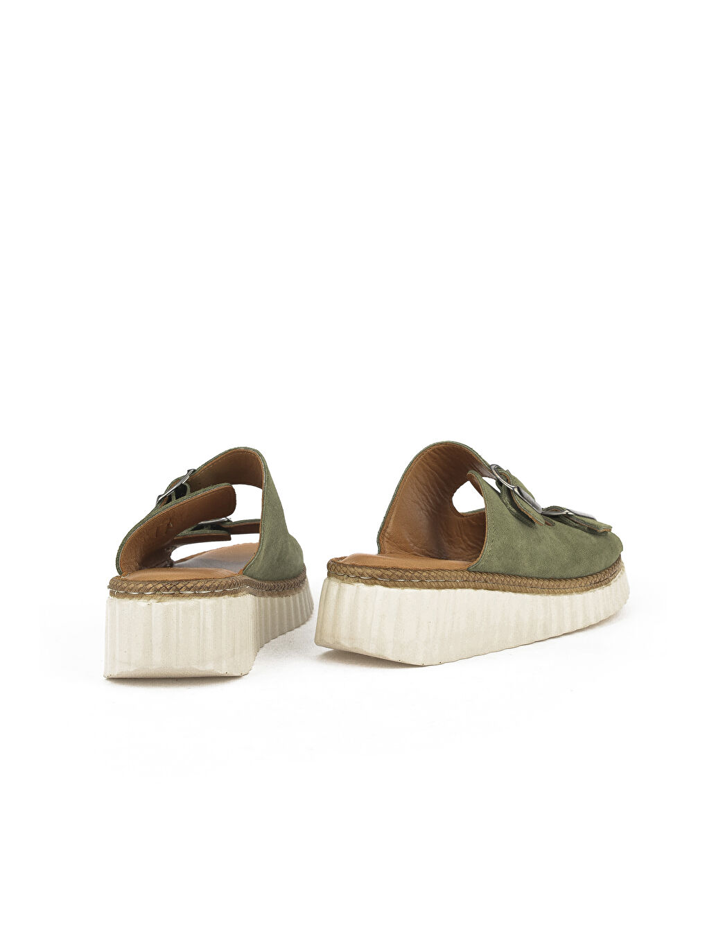 Kadın Hakiki Deri Terlik 1511008Z1882 Yeşil-2