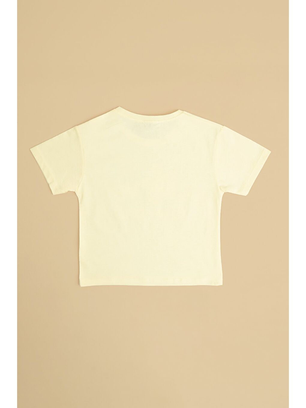 Sarı Love Every Tıme Baskılı Kız Çocuk Crop Tişört-1