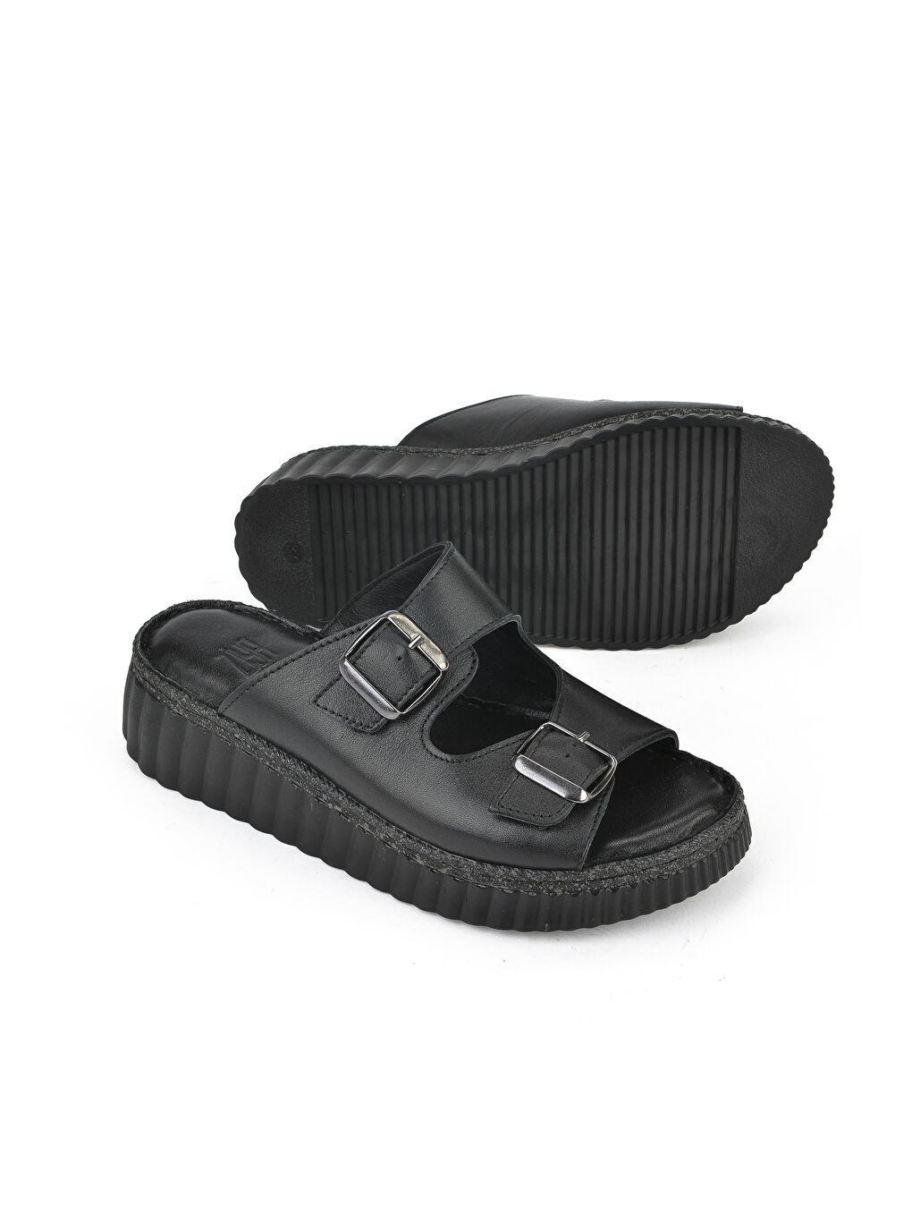 Kadın Hakiki Deri Terlik 1511008Z188 Siyah-3