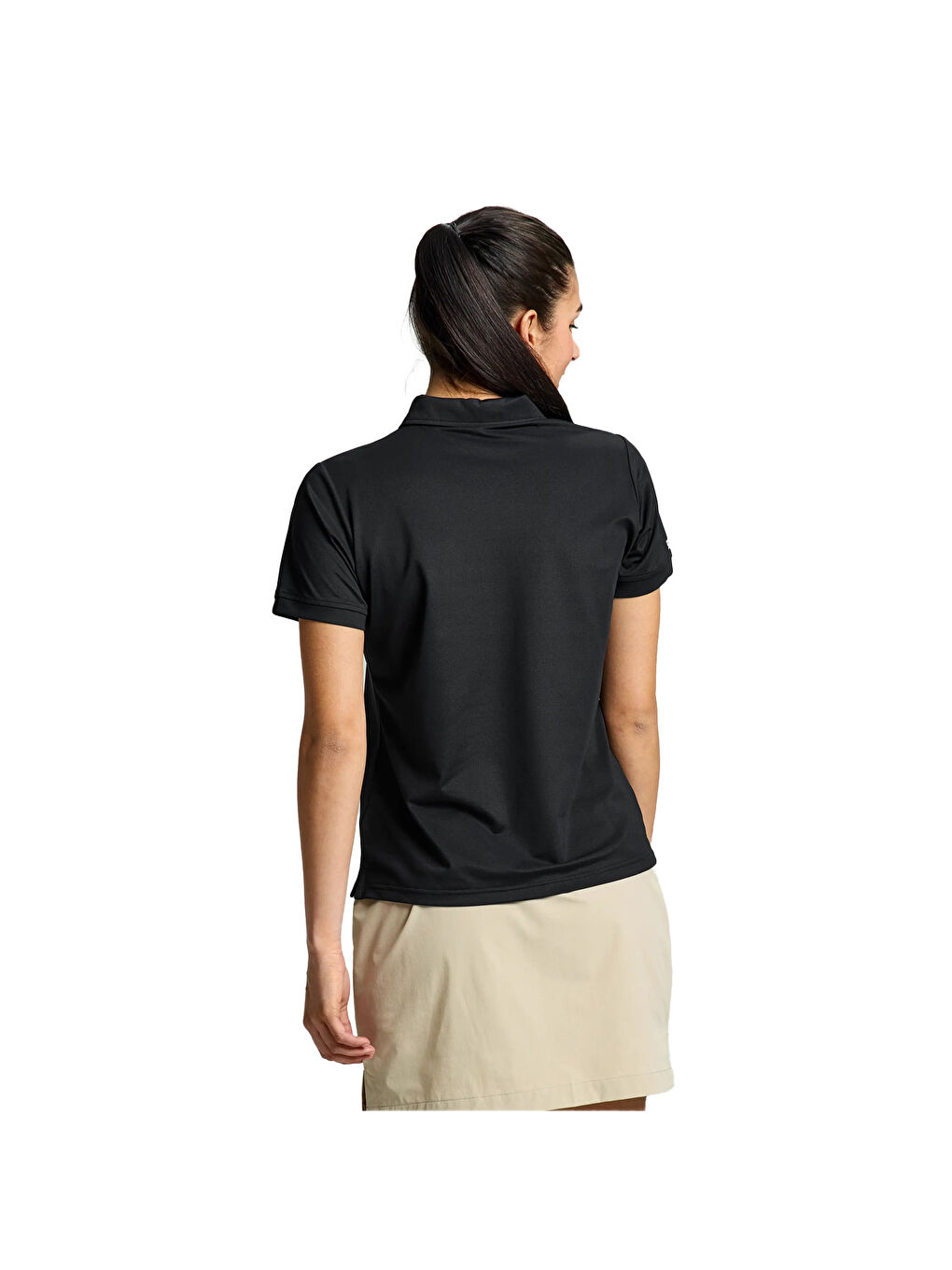 Ws Tech Pique Polo Kadın Siyah Tişört-4