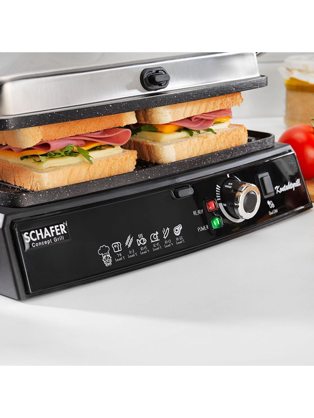 SCHAFER Gümüş Concept Grill Tost Makinesi-Inox - 2