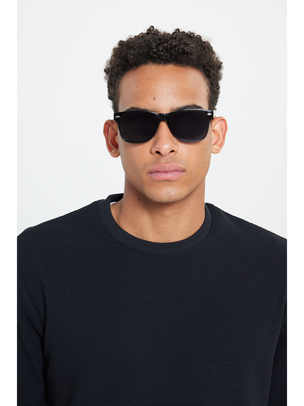 Erkek Siyah UV 400 Korumalı Kemik Güneş Gözlüğü-2