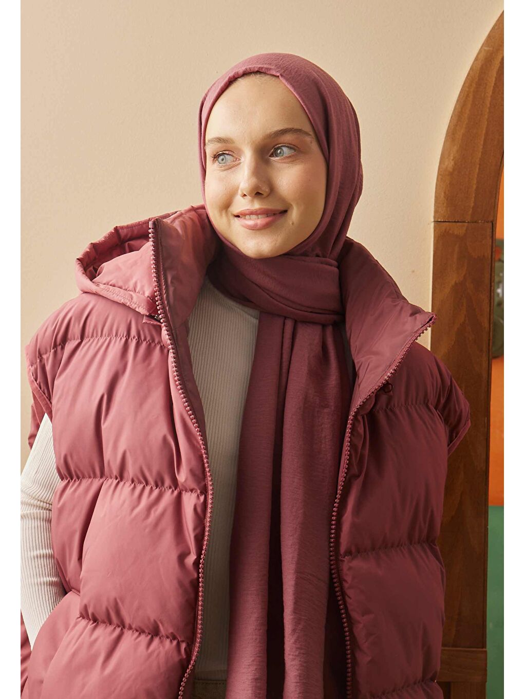 Pamuk Crash Şal Gül Pembe-1