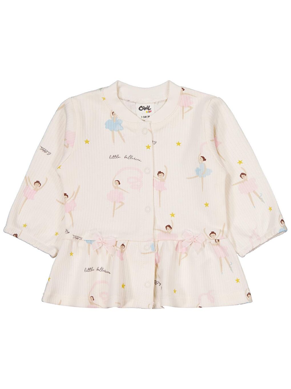 Baby Balerin Empirme 1-9 Ay Pijama Takımı - Ekru-2